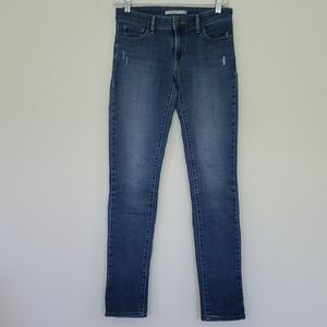 Levi's 711 Distressed Skinny Blue Jeans 26